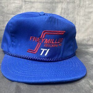 Vintage Trucker‎ Hat Blue Rope Frey Miller Trucking